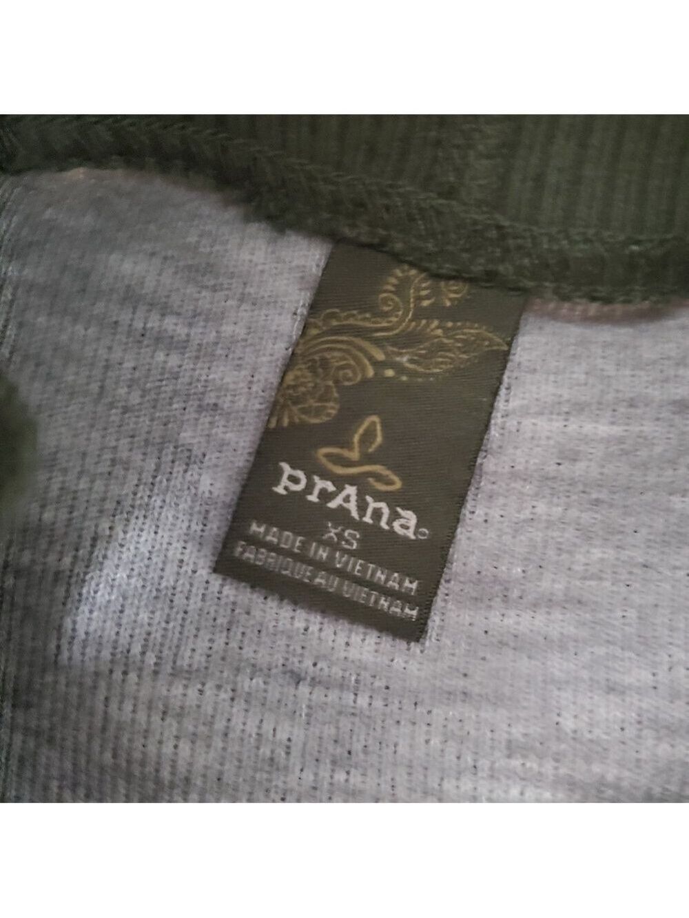 Prana Color Block Pullover Sweater XS Gray Olive Green - Picture 8 of 11